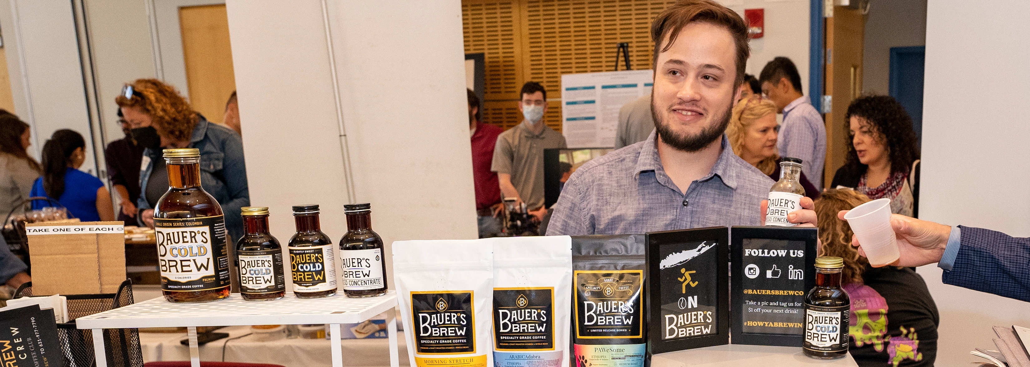 SUNY Stony Brook University College of Business MBA in Innovation Student at a tradeshow