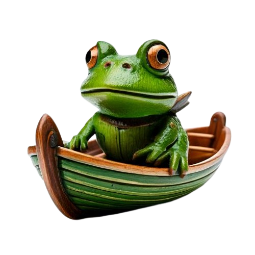frog in a boat