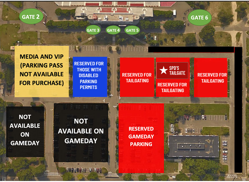 SB Stadium Parking overhead shot Overhead map of LaValle Stadium parking showing where we hope to set up our Tailgate.